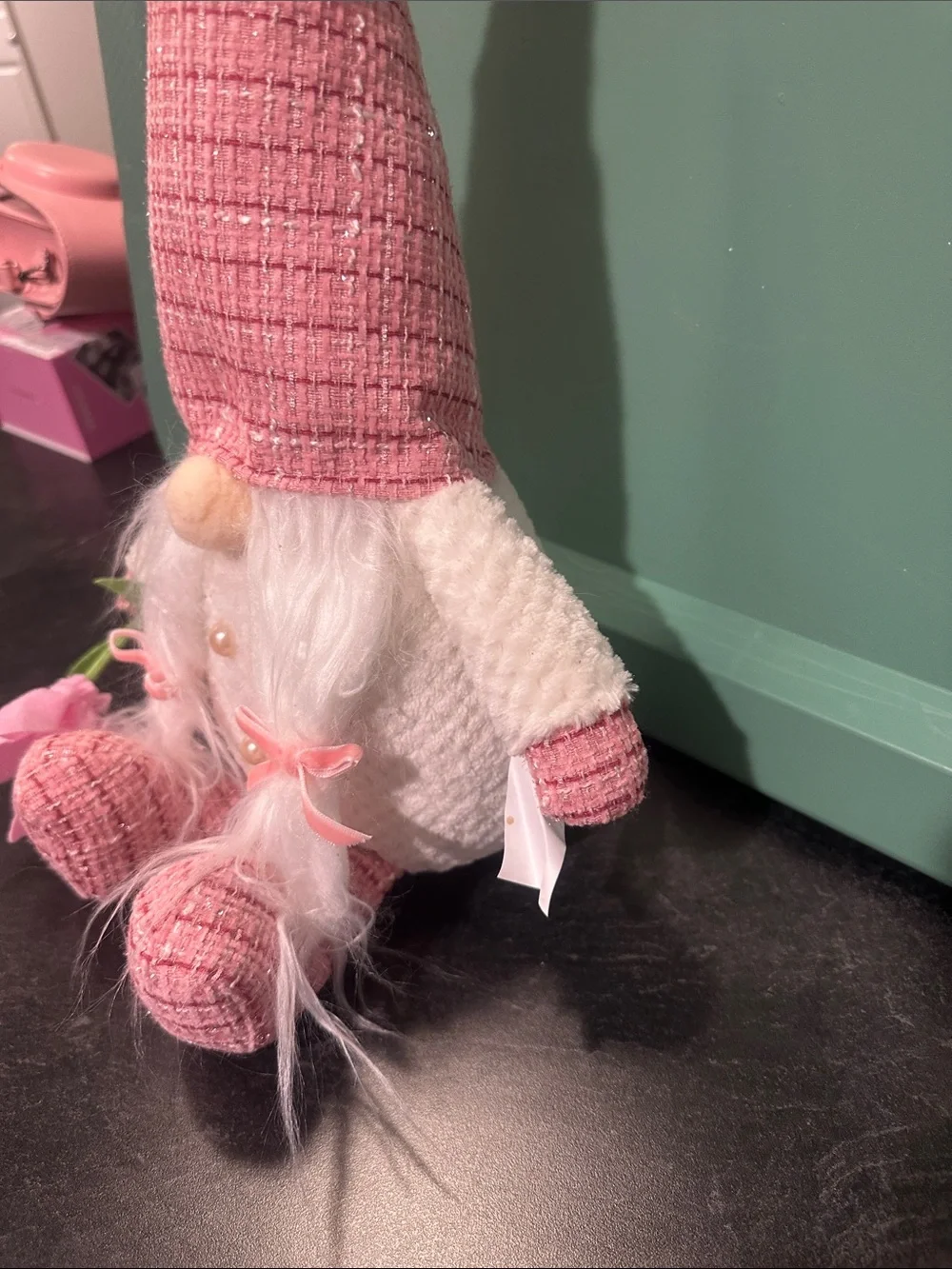 Pink Gnome Plush with Flower